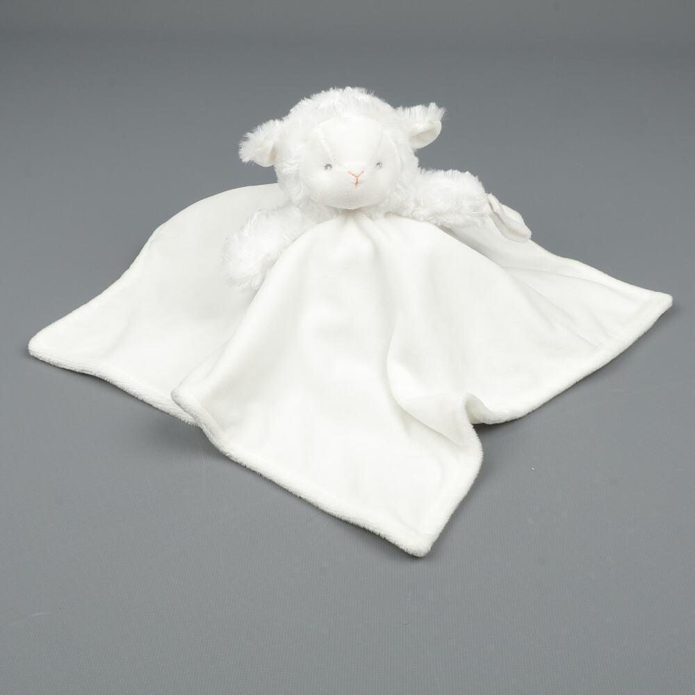 Carters White Lamb Security Baby Lovey Blanket Pacifier Holder Plush